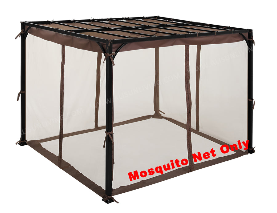 Replacement Mosquito Net for Flat-Roof Pergola - Mesh Bug Net Only - APEX GARDEN