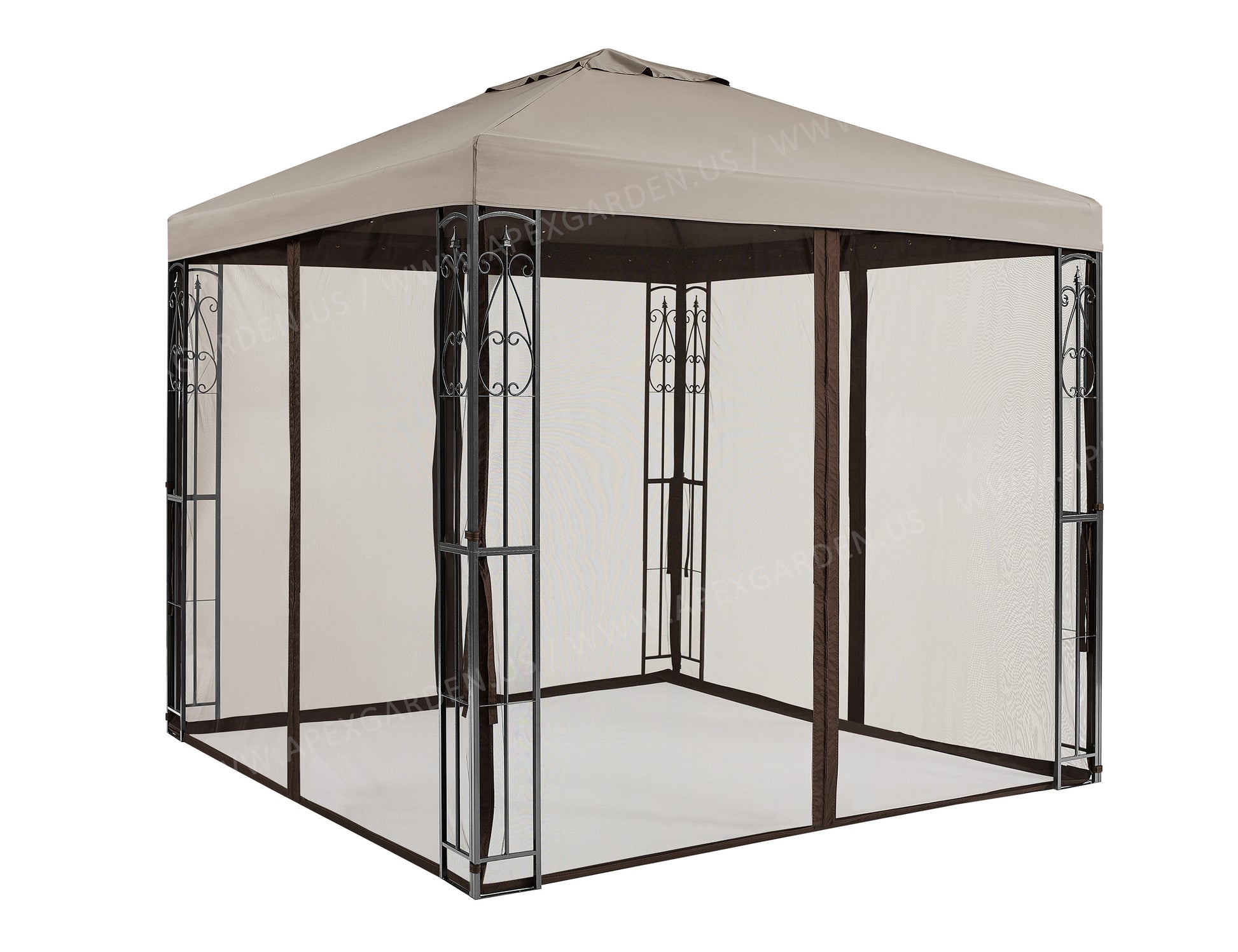 APEX GARDEN 8 ft. x 8 ft. Rococo Gazebo with Mosquito Net - APEX GARDEN