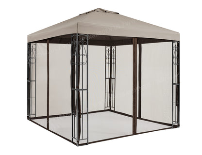 APEX GARDEN 8 ft. x 8 ft. Rococo Gazebo with Mosquito Net - APEX GARDEN