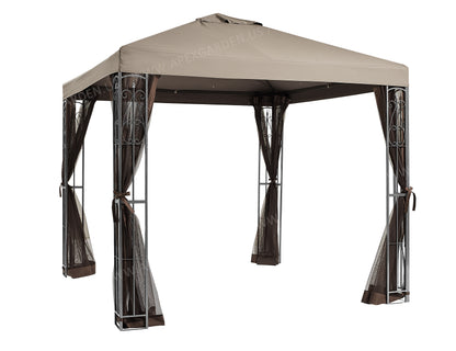 APEX GARDEN 8 ft. x 8 ft. Rococo Gazebo with Mosquito Net - APEX GARDEN