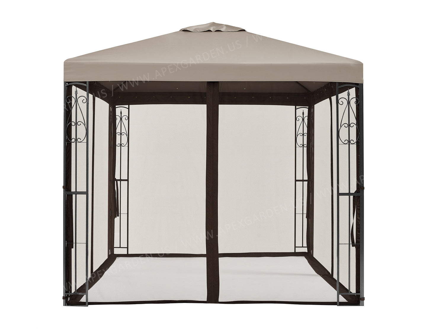 APEX GARDEN 8 ft. x 8 ft. Rococo Gazebo with Mosquito Net - APEX GARDEN