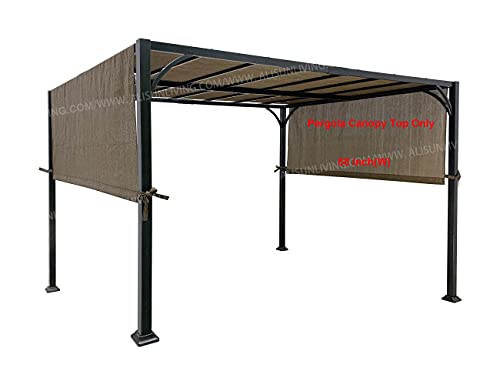 Replacement Pergola Canopy Top (with Ties) for 8 ft. x 10 ft. Pergola (Brown Polyethylene (PE) fabric, 88" x 194") - APEX GARDEN