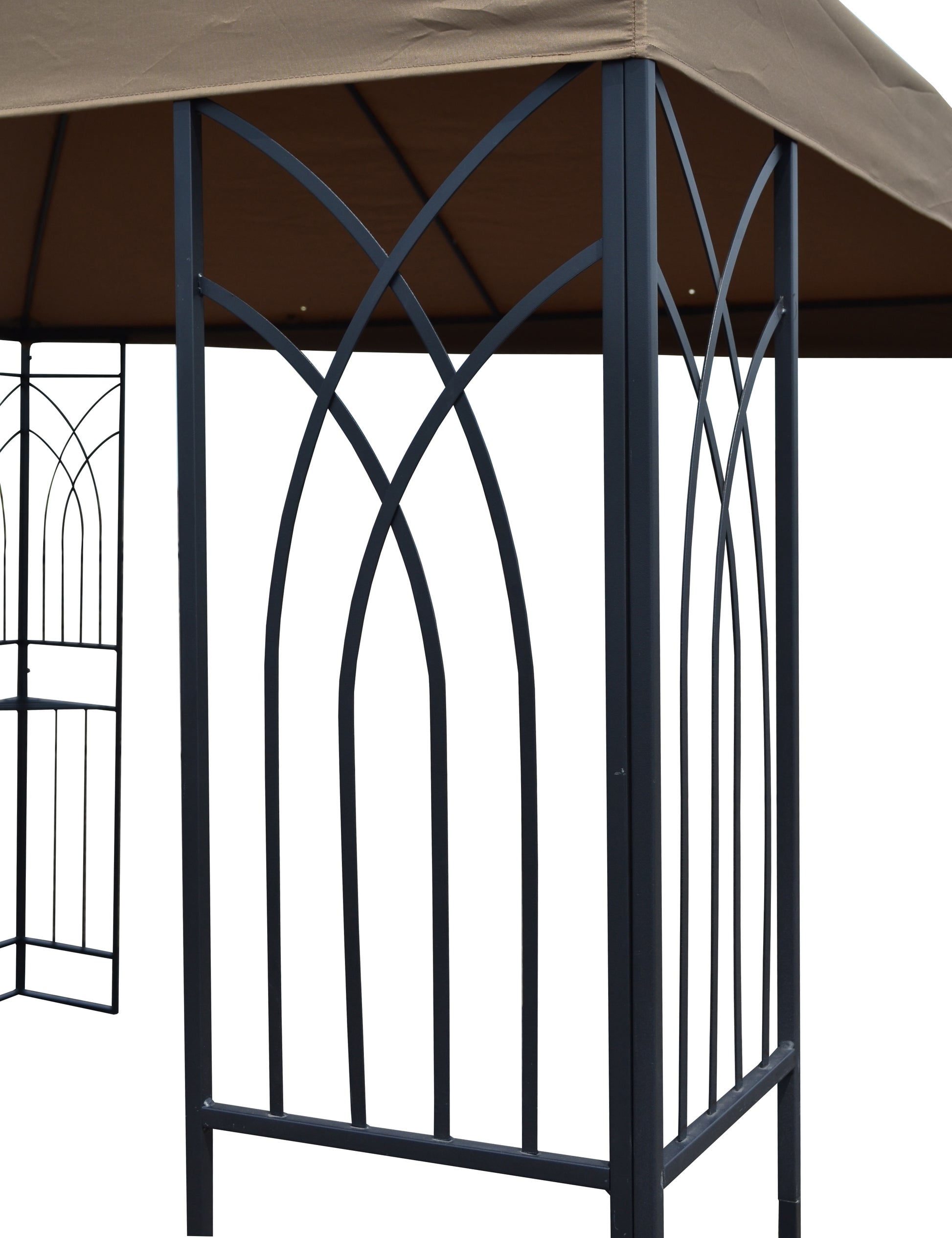 APEX GARDEN  YH-20S067B 10 ft. x 10 ft. Symphony II Gazebo with Mosquito Net, Privacy Screen and Planter Holders - APEX GARDEN