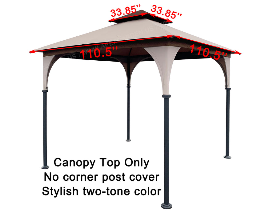 Replacement Canopy Top for Andrews/Manilla 8 ft. x 8 ft. Soft Top Gazebo Model# L-GZ375PST (Fabric Top Only) - APEX GARDEN