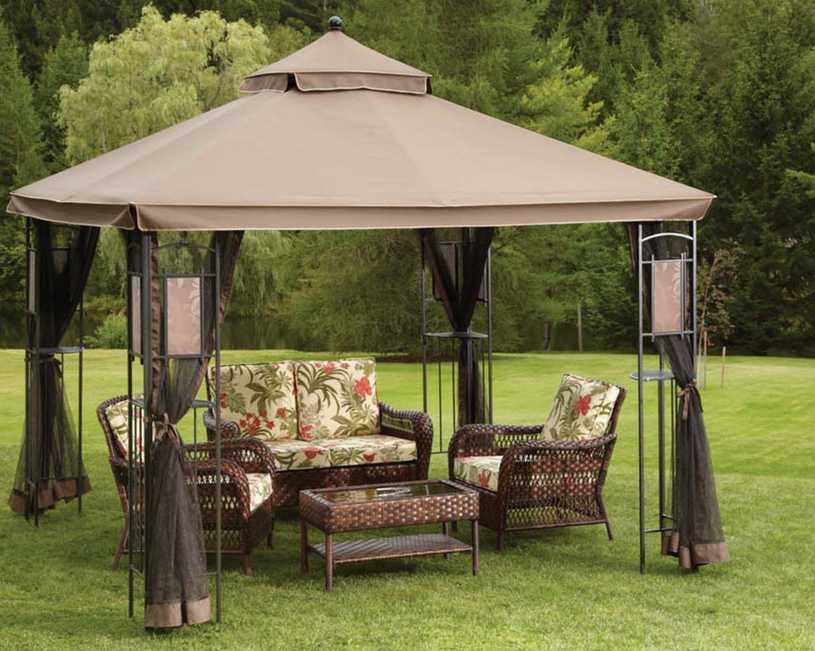 Replacement Canopy Top for YH-1102 10'x10' Gazebo(NO Outer Overhang) - APEX GARDEN
