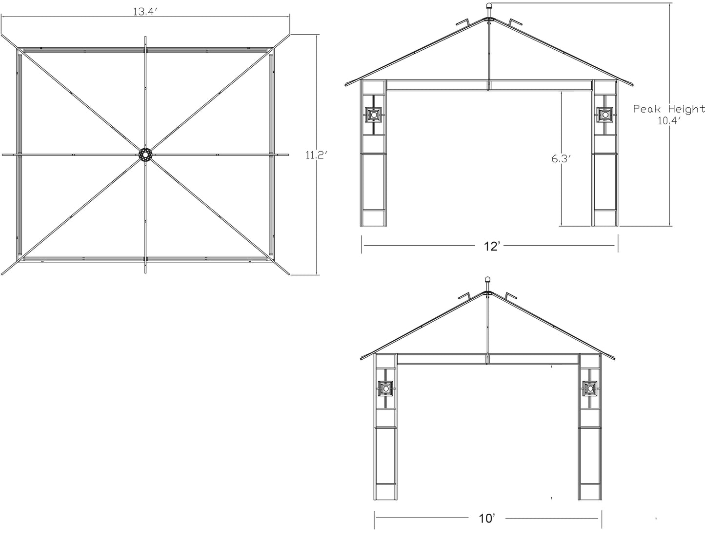 APEX GARDEN 10 ft. x 12 ft. RosaBella Gazebo Model#YH-20S087B - APEX GARDEN