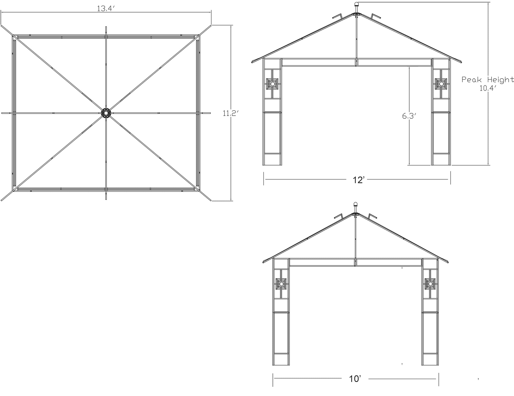 APEX GARDEN 10 ft. x 12 ft. RosaBella Gazebo Model#YH-20S087B - APEX GARDEN