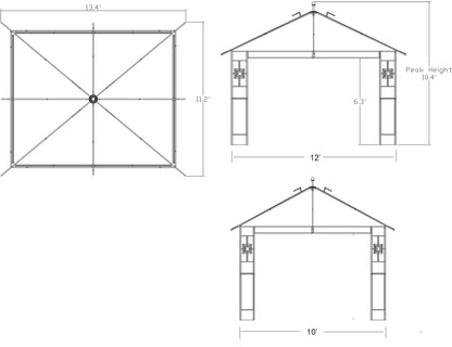 APEX GARDEN 10 ft. x 12 ft. RosaBella Gazebo Model#YH-20S087B - APEX GARDEN