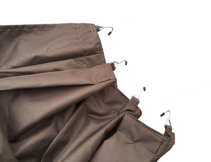 APEX GARDEN 4 Poles Brown Corner Curtain Set for Lowe's 10' x 12' Gazebo Model #GF-12S004BTO / GF-12S004B-1 (Corner Curtains Only) (Dark Brown) - APEX GARDEN